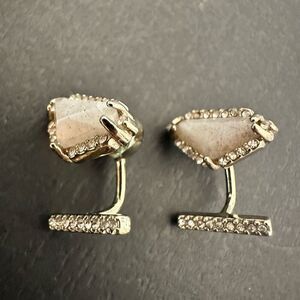 BaubleBar Rhinestone Embellished Geometric Stud Ear Jacket Earrings Gold-tone OS